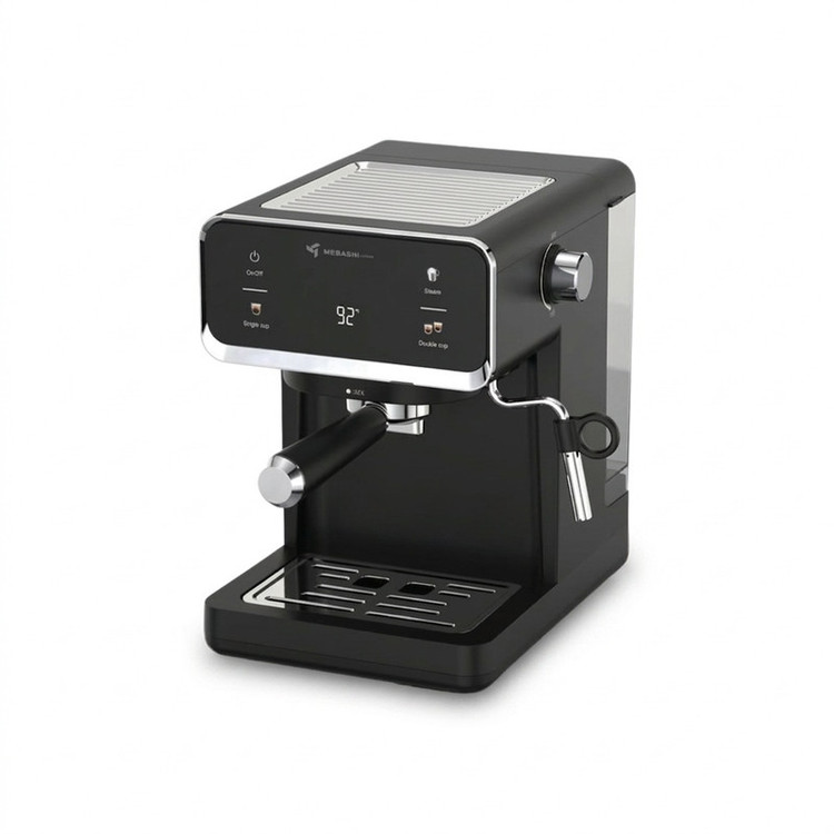 اسپرسوساز خانگی مباشی مدل ME-ECM2117، نیمه اتوماتیک با مصرف پودر قهوه، فشار بخار 19 بار، مخزن آب 1000 میلیلیتر، مناسب تهیه کافه لاته، دارای 1 نازل قهوه و تنظیم میزان بخاردهی