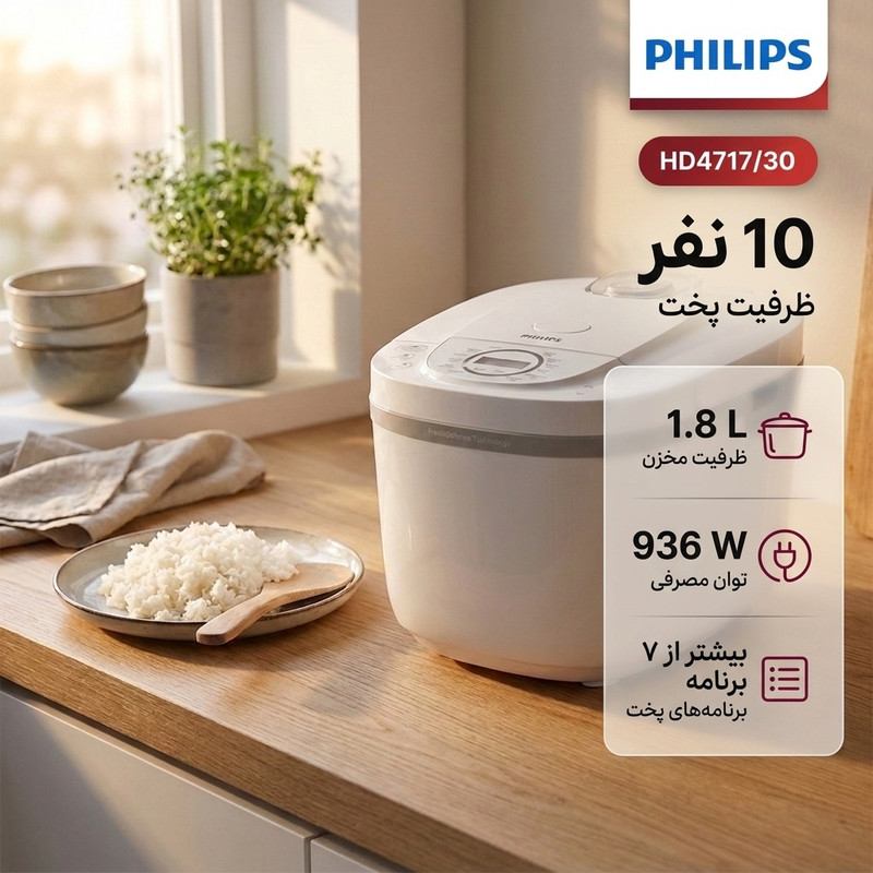 پلوپز 10 نفره فیلیپس مدل HD4717/30